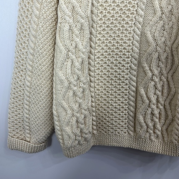 Blarney Woolen Mills Ireland Wool Cable Knit Sweater Cardigan Size 48 NWT. - Picture 12 of 15